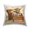 Stupell Industries Abstract Bull Livingroom Chair Brown Orange Throw Pillow 18" x 18"